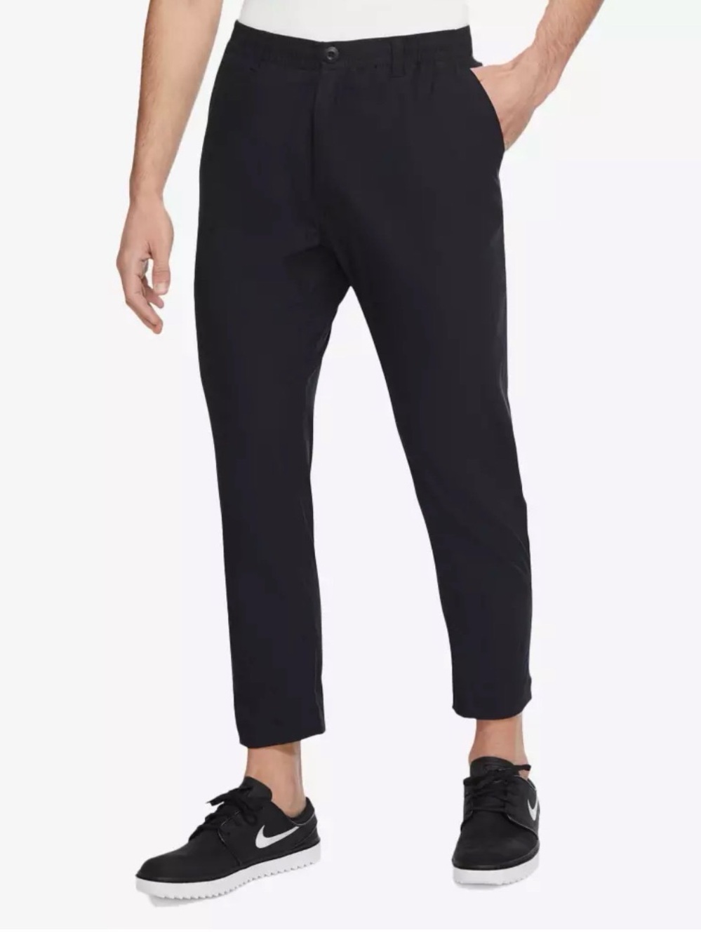 Nike Men’s Medium Black Dri-Fit Drawstring Golf Pants Lightweight Streetwear